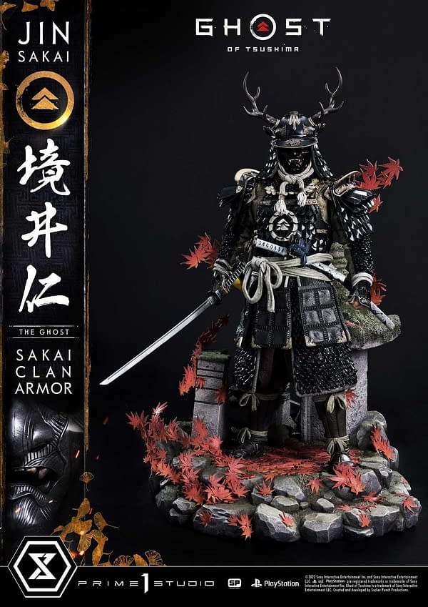 Ghost of Tsushima Sakai Clan Armor Statue Debuts from Prime 1 Studio