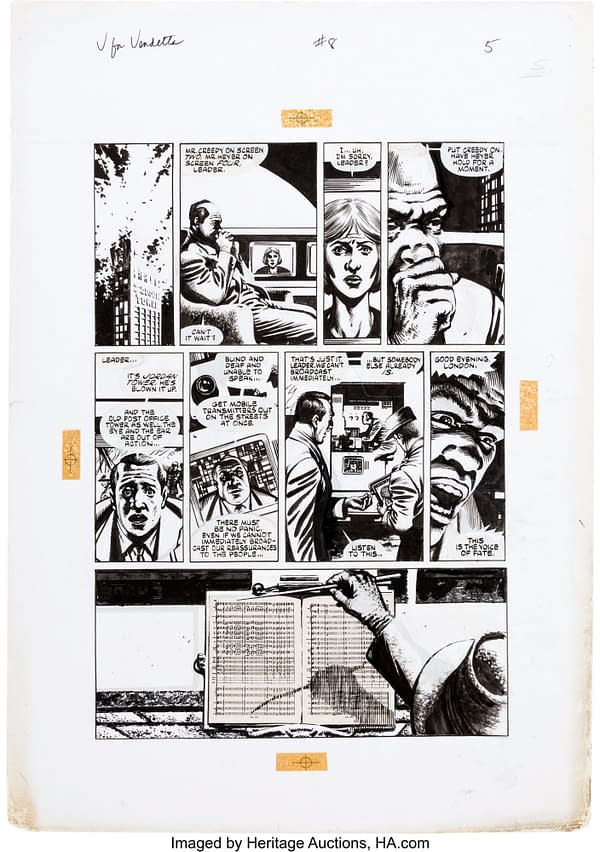 Alan Moore & David Lloyd's V For Vendetta Original Artwork At Auction