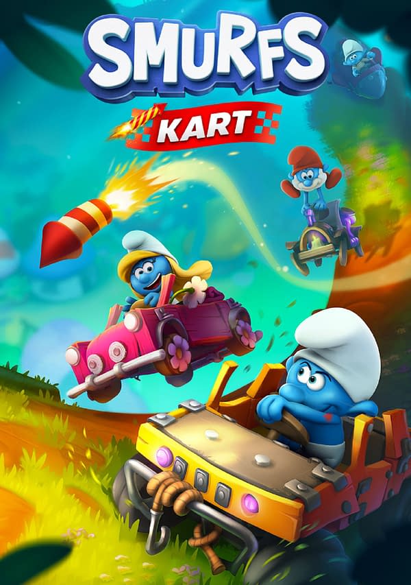 Smurfs Kart poster art, courtesy of Microids.