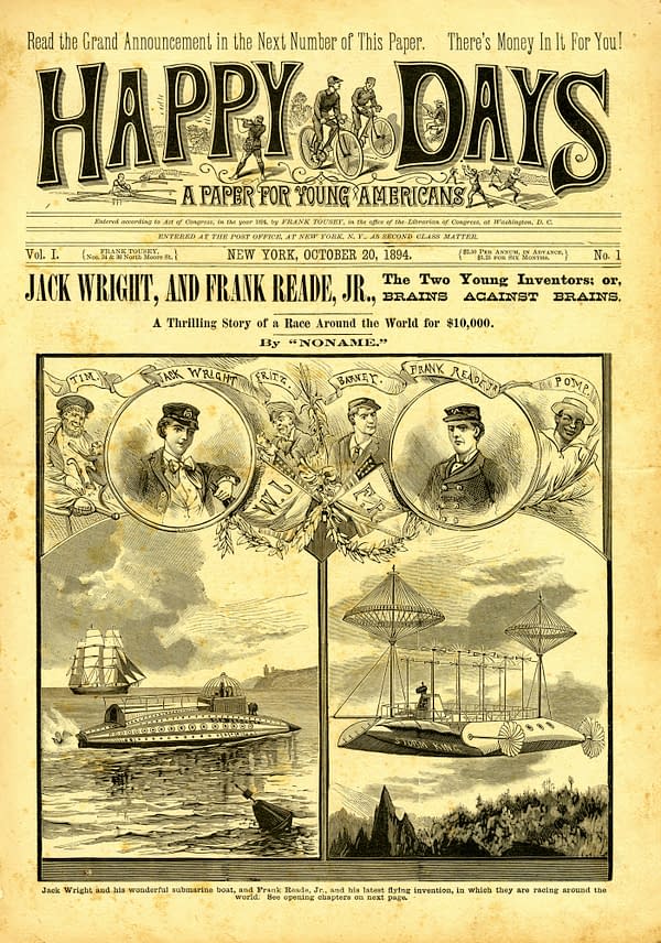 Happy Days #1, Oct 20, 1894, a crossover reboot event featuring Frank Reade and Jack Wright.