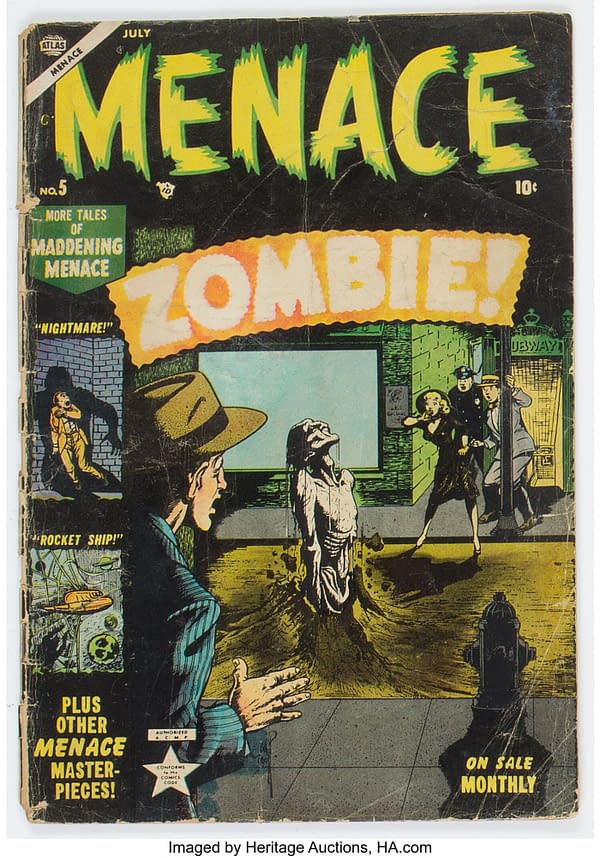 Zombie by Bill Everett in Menace #5 (Atlas, 1953).