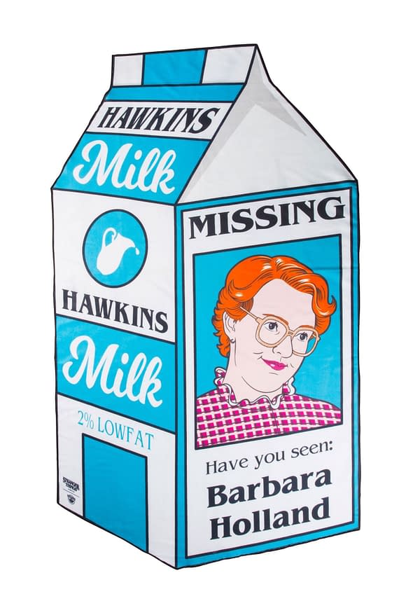 The Stranger Things Barb Milk Carton Beach Blanket from Fun.com.