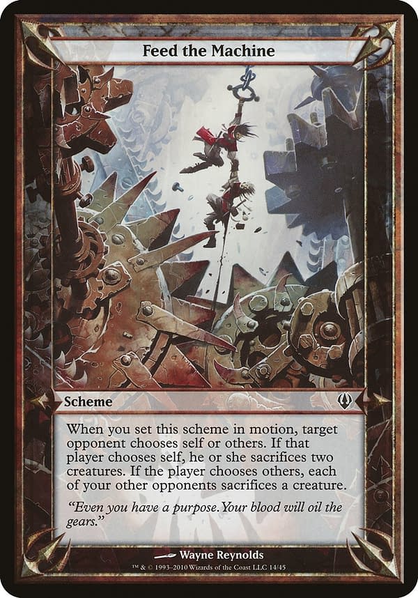 Feed the Machine, a scheme from Archenemy, a release for a supplemental format for Magic: The Gathering.