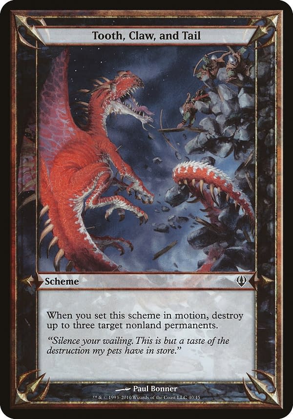Tooth, Claw, and Tail, a scheme from Archenemy, a release for a supplemental format for Magic: The Gathering.