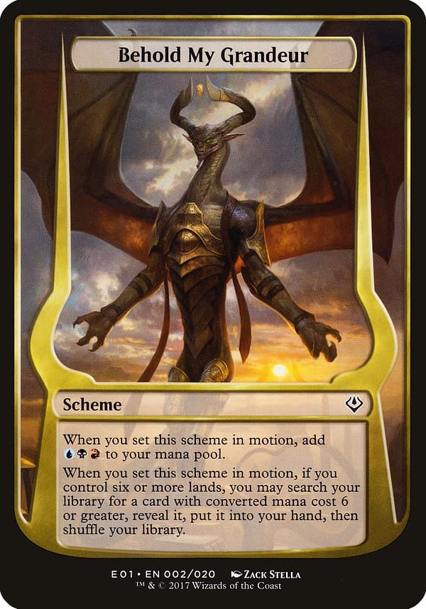 Behold My Grandeur, a scheme from Archenemy: Nicol Bolas, a supplemental Archenemy release for Magic: The Gathering.