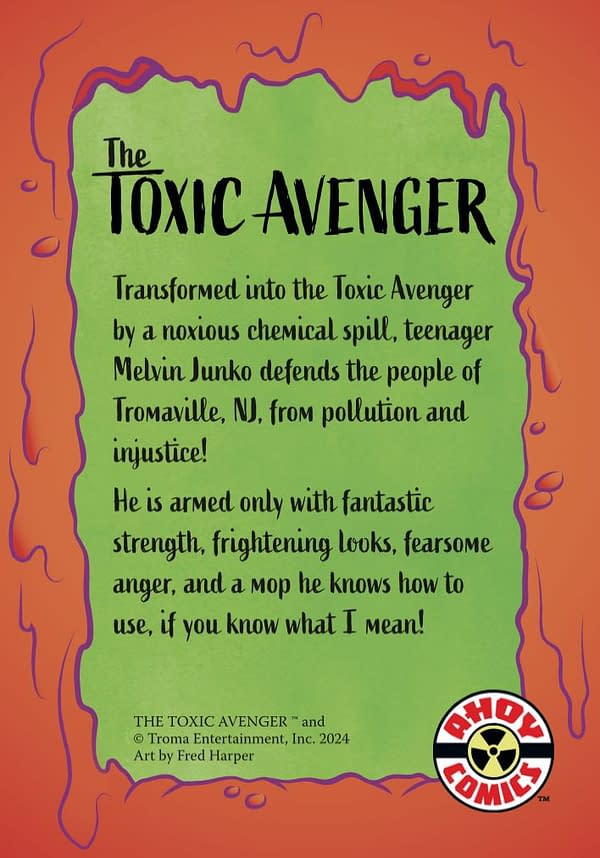 The Toxic Avenger's Polybagged Trading Card