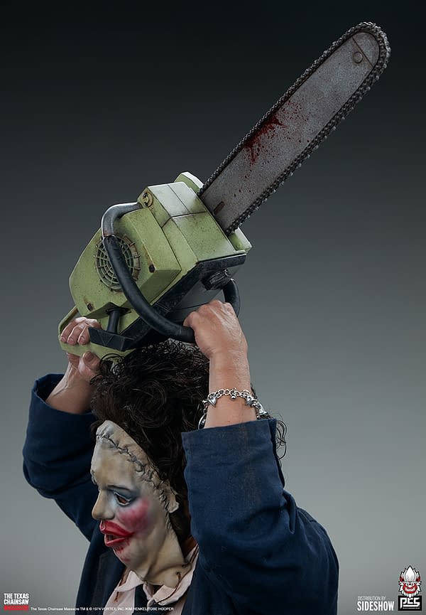 Leatherface Wear His Pretty Woman Mask in New PCS Collectibles Statue