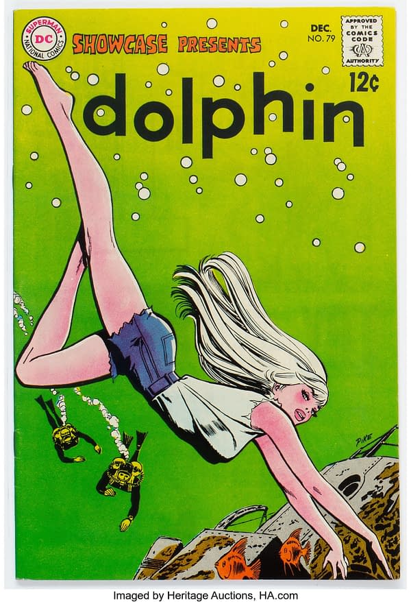 Showcase #79 featuring Dolphin, 1968 DC Comics, art by Jay Scott Pike. 