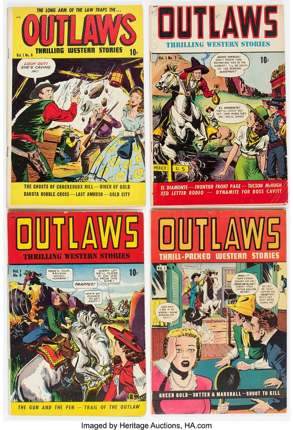 Early Frank Frazetta Art In Outlaws From D.S. Publishing On Auction