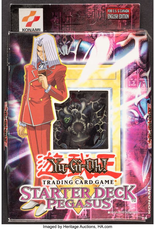 The front of the box for the Starter Deck Pegasus from the Yu-Gi-Oh! card game. Currently available at auction on Heritage Auctions' website.