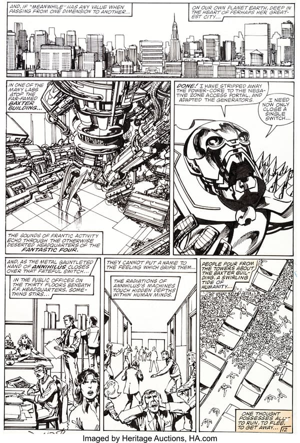 All Of Original Artwork to John Byrne's Fantastic Four #254 At Auction