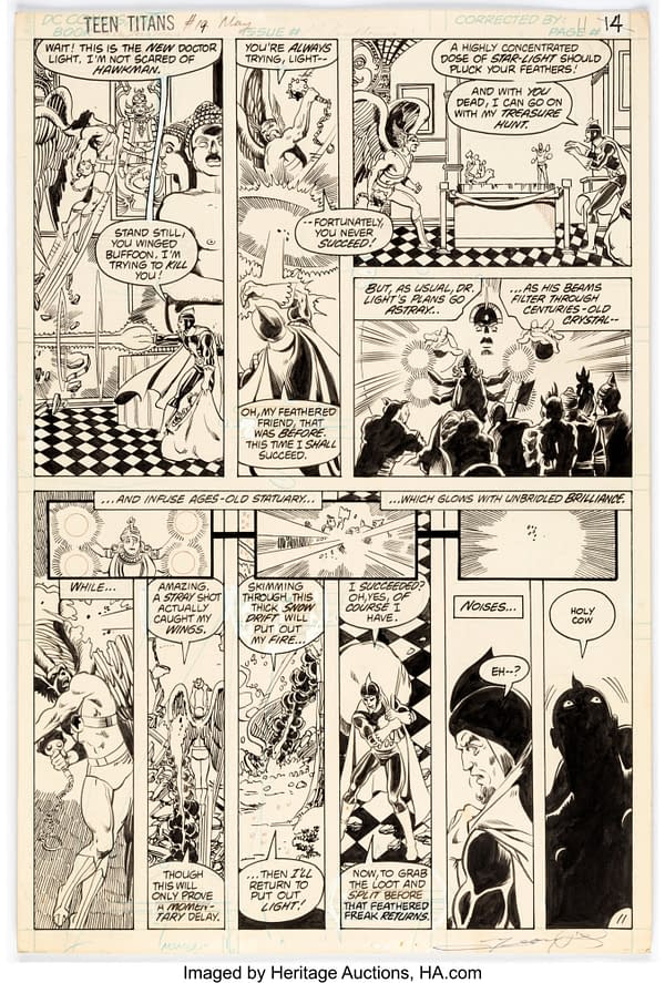 Grab a Page Of George Perez Teen Titans Original Artwork From 1982