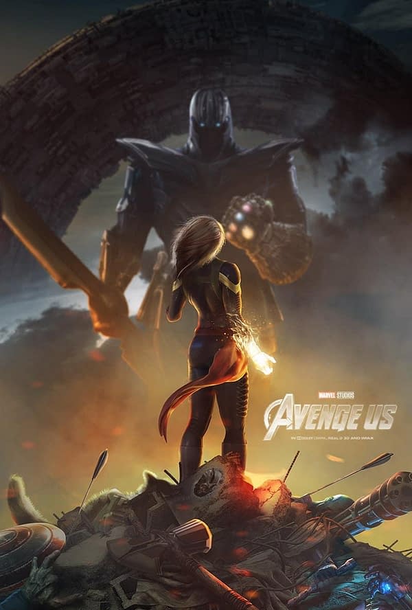 BossLogic's Badass Captain Marvel vs. Thanos Poster