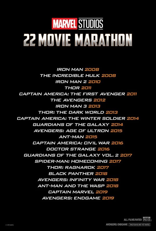59-Hour, 22-Film Marvel Studios Marathon Coming Ahead of 'Avengers: Endgame'