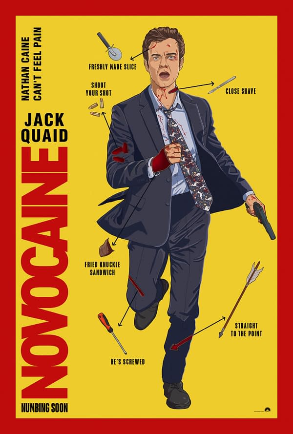 Novocaine: Jack Quaid Feels No Pain In First Trailer, Poster, &#038; Images