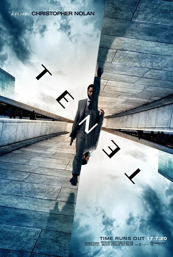 The official poster for Christopher Nolan's Tenet. Image Credit: Warner Bros.