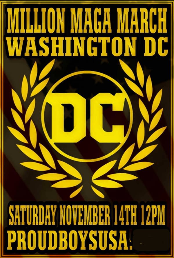 Proud Boys Use DC Comics Logo For Washington Protests This Weekend