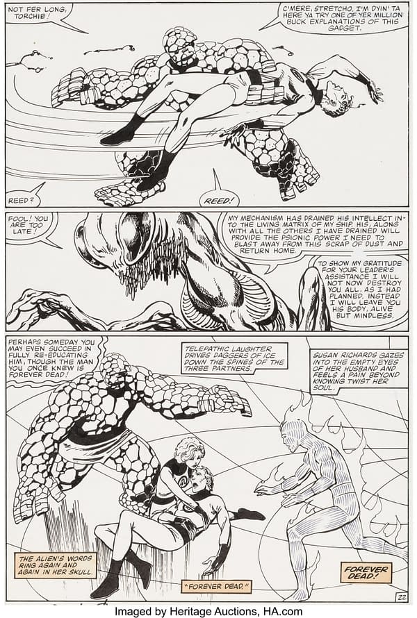 All Of Original Artwork to John Byrne's Fantastic Four #254 At Auction