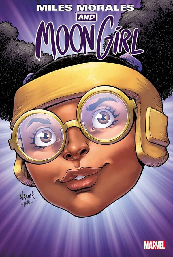 Cover image for MILES MORALES & MOON GIRL 1 NAUCK HEADSHOT VARIANT