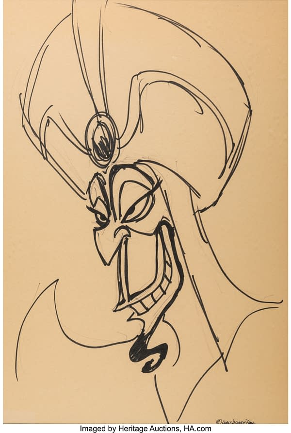 Disney's Aladdin Jafar Oversized Drawing by Nik Ranieri. Credit: Heritage Auctions