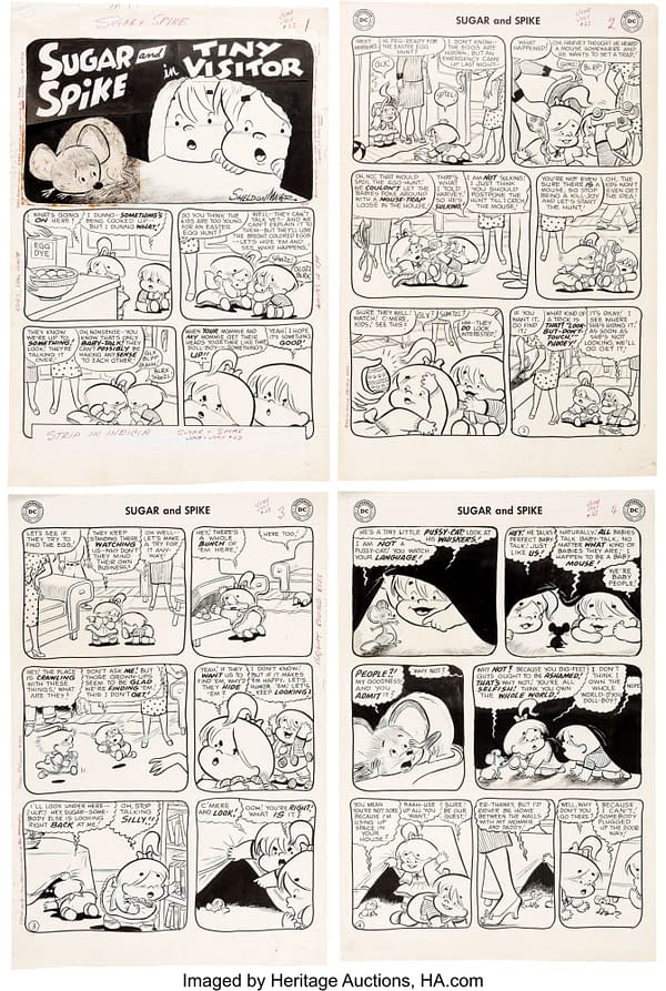 All 28 Original Sheldon Mayer Sugar & Spike #23 Art Pages At Auction