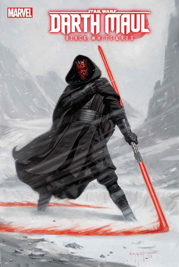 Cover image for STAR WARS: DARTH MAUL - BLACK, WHITE, AND RED #4 E.M. GIST COVER