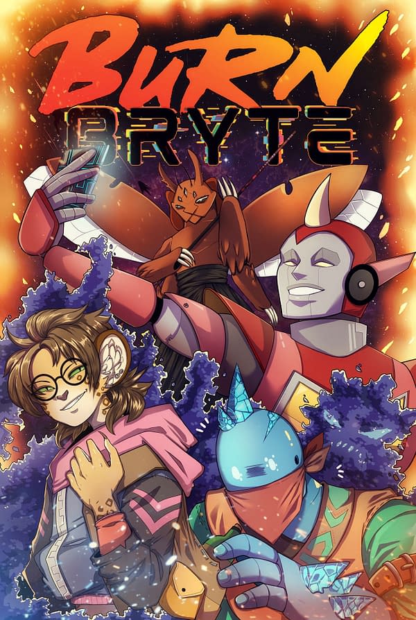 Key art for the cover of Burn Bryte, a role-playing game created by Roll20 for use on their online client.