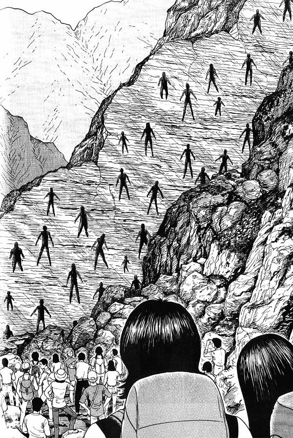 A still from the Engima of Amigara Fault, an iconic Junji Ito manga from Venus in the Blind Spot, an upcoming anthology work by Ito.