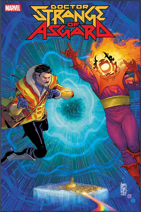 Cover image for DOCTOR STRANGE OF ASGARD #4 GIUSEPPE CAMUNCOLI BRING ON THE BAD GUYS VARIANT [DOOM]