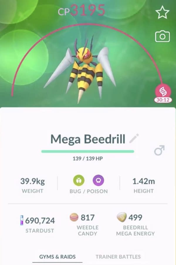 Mega Beedrill in Pokémon GO is obtainable through the Mega Discovery quest. Credit: Niantic and Eurogamer