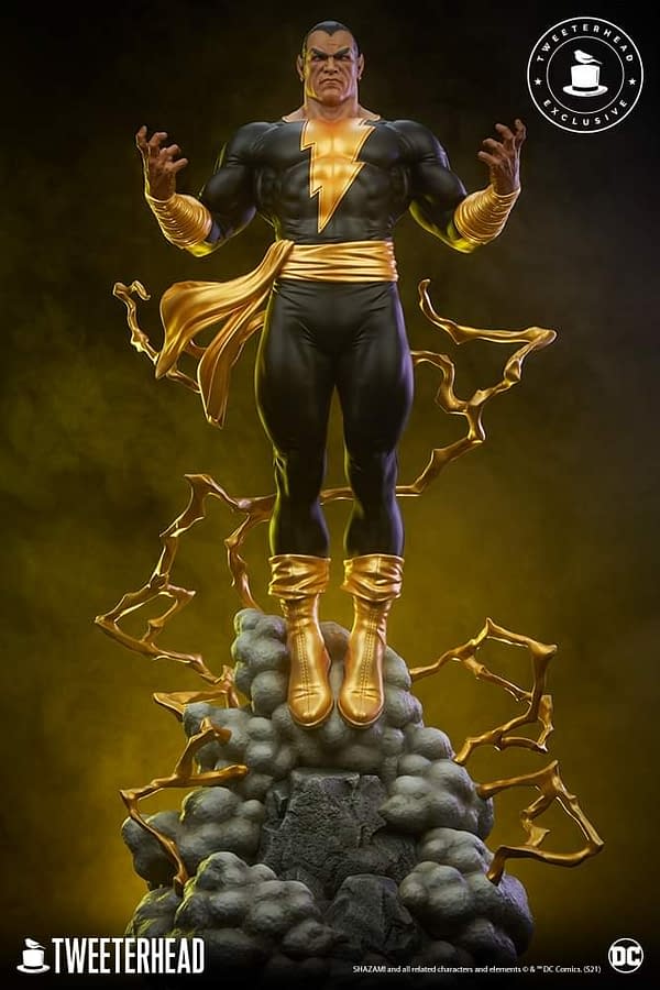 Black Adam Gets Electrifying New Tweeterhead DC Comics Statue
