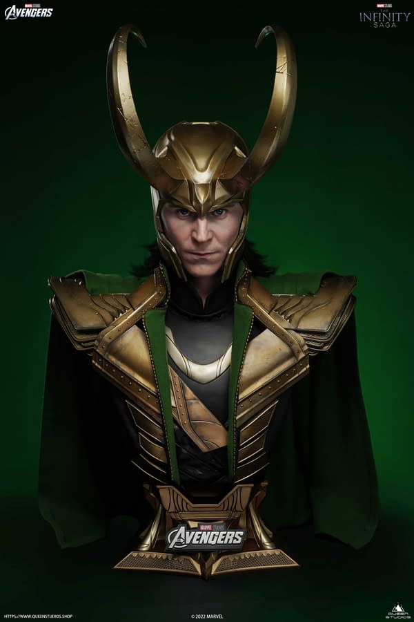 Queen Studios Reveals New Life-Size Loki Bust from The Avengers