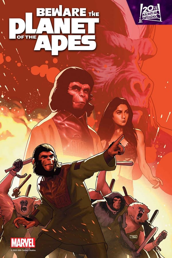 Cover image for BEWARE THE PLANET OF THE APES #4 TAURIN CLARKE COVER