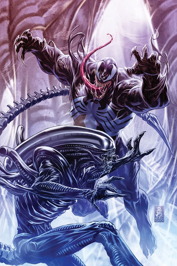 Cover image for ALIENS VS. AVENGERS #1 MARK BROOKS VIRGIN VARIANT