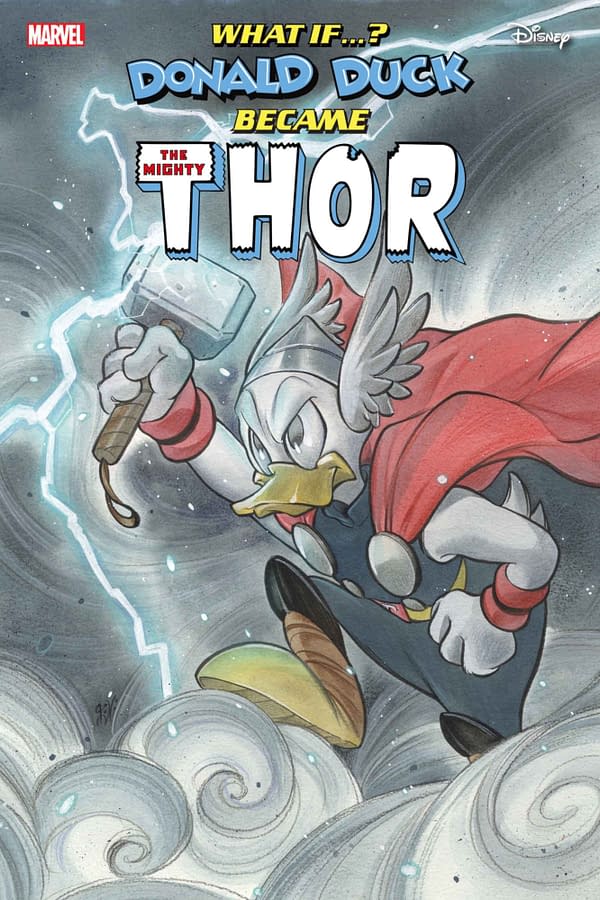 Cover image for MARVEL & DISNEY: WHAT IF...? DONALD DUCK BECAME THOR #1 PEACH MOMOKO VARIANT