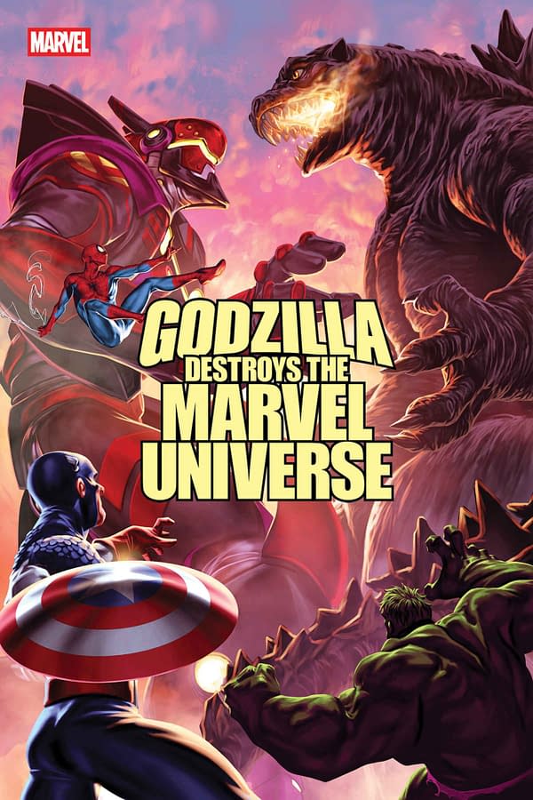 Cover image for GODZILLA DESTROYS THE MARVEL UNIVERSE #5 MARK BROOKS COVER