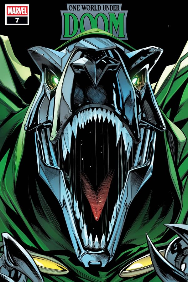 Cover image for ONE WORLD UNDER DOOM #7 GEOFF SHAW DOOMASAUR VARIANT