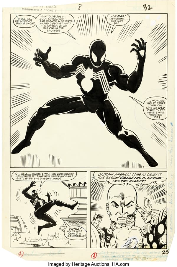 First Venom Splash Page Original Art For Auction