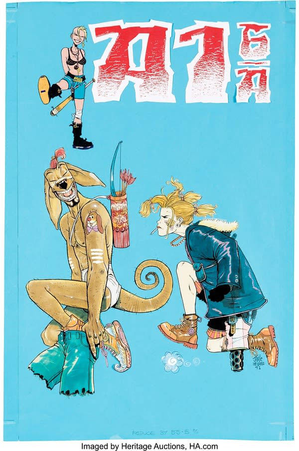 Jamie Hewlett Colour Tank Girl Cover From 1992, Up For Auction.