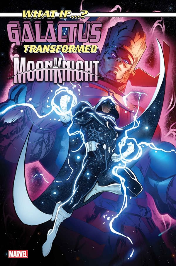 Cover image for WHAT IF...? GALACTUS: GALACTUS TRANSFORMED MOON KNIGHT? #1 IBAN COELLO VARIANT