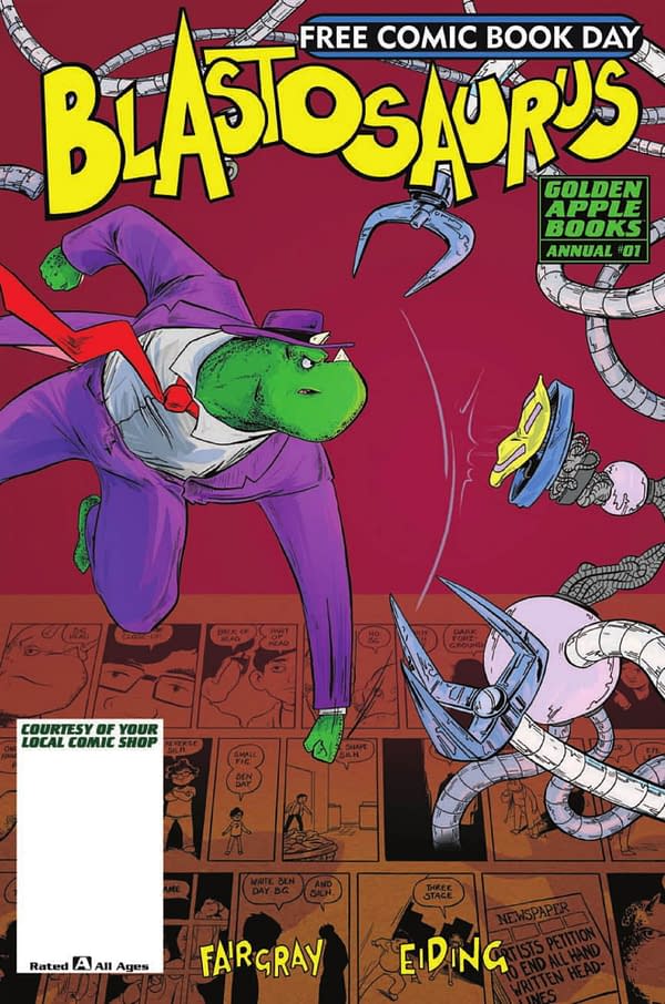 Blastosaurus Makes a Real Stink in Free Comic Book Day 2019 Preview &#8211; 'Skid-Marks In The Sky'