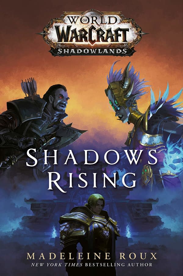The cover for World Of Warcraft: Shadowlands - Shadows Rising from Del Ray Books.