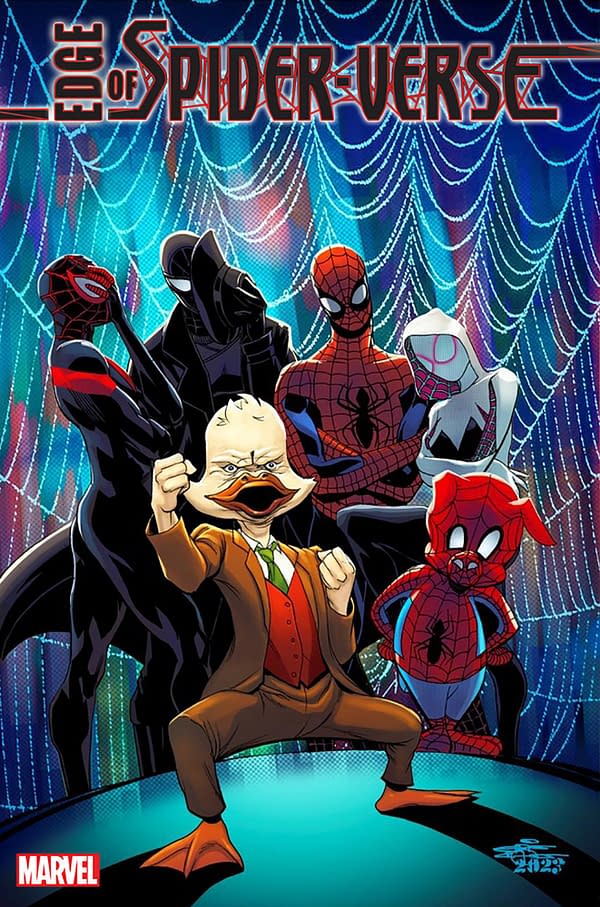 Cover image for EDGE OF SPIDER-VERSE 1 CHRISCROSS HOWARD THE DUCK VARIANT