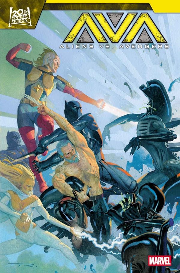 Cover image for ALIENS VS. AVENGERS #4 ESAD RIBIC COVER