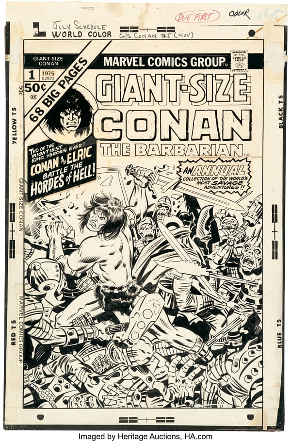 Jack Kirby's Only Conan For Marvel, Original Artwork At Auction