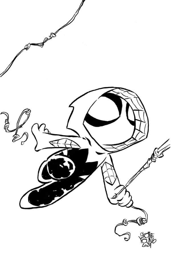 Cover image for SPIDER-GWEN: THE GHOST-SPIDER #3 SKOTTIE YOUNG'S BIG MARVEL VIRGIN BLACK AND WHI TE VARIANT [DPWX]