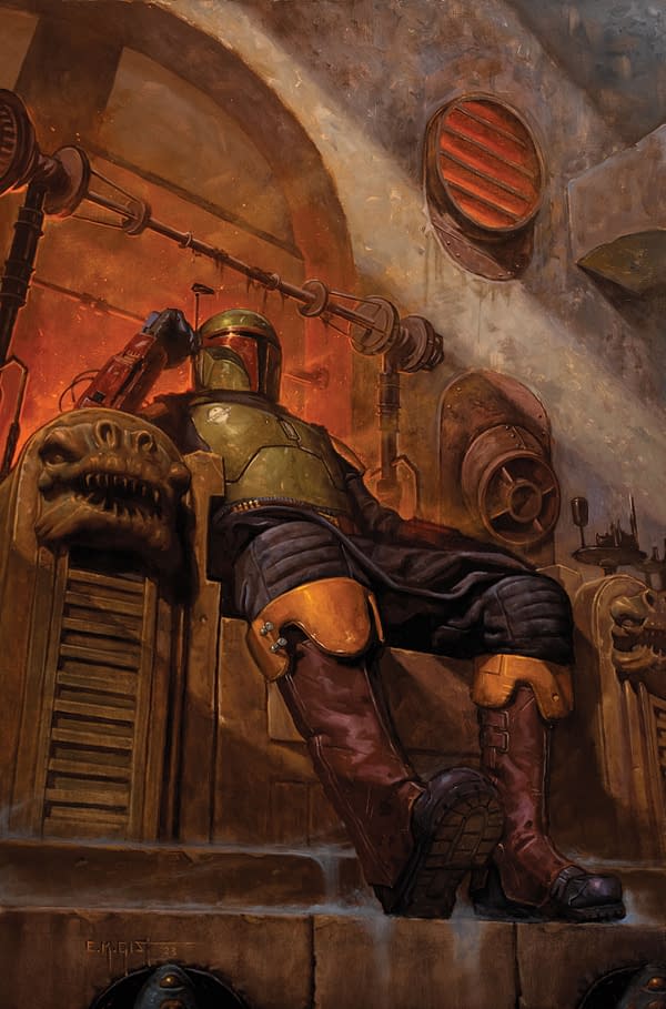 Cover image for STAR WARS: THE BOOK OF BOBA FETT #1 E.M. GIST VIRGIN VARIANT