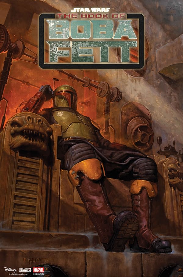 Cover image for STAR WARS: THE BOOK OF BOBA FETT #1 E.M. GIST VARIANT
