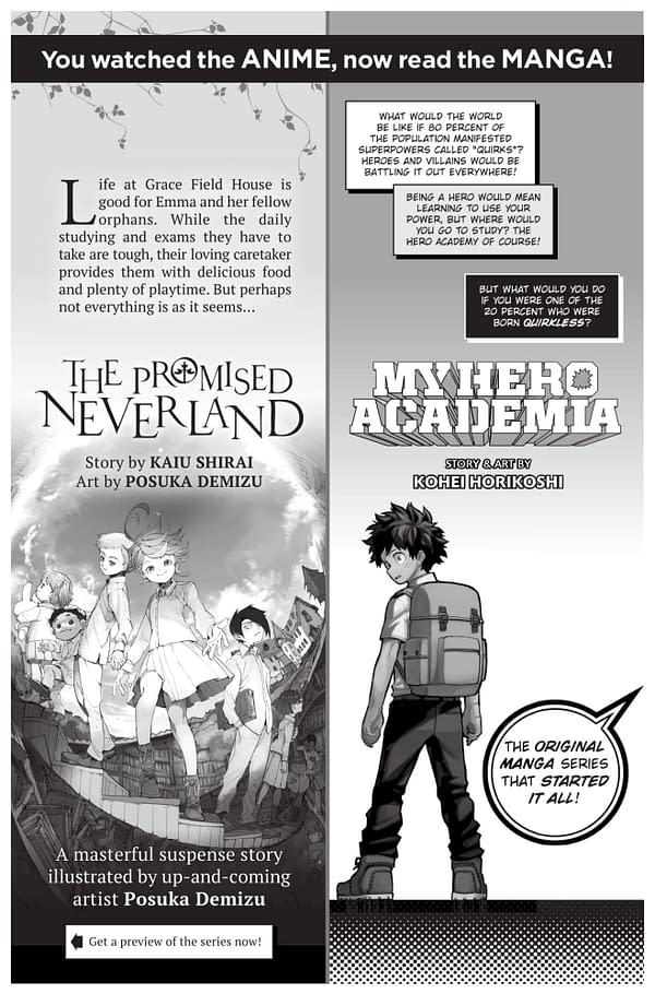 My Hero Academia and Promised Neverland Previewed for Free Comic Book Day 2019