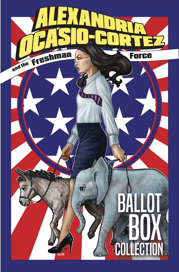 The cover to an Alexandria Ocasio-Cortez comic book. AOC is also known for her work in the United States House of Representatives.